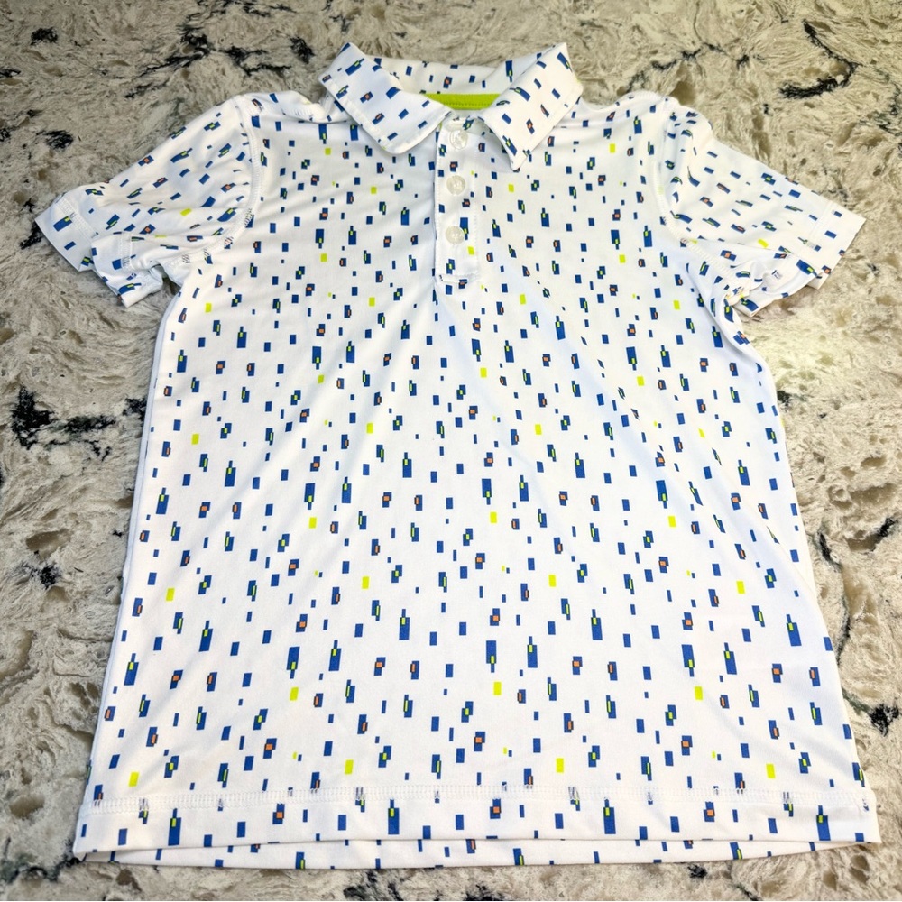 Tommy Bahama Neon Pixel Polo-Lime green, orange and blue